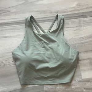 Athleta High-Neck Crop Sports Bralette - Sage Green